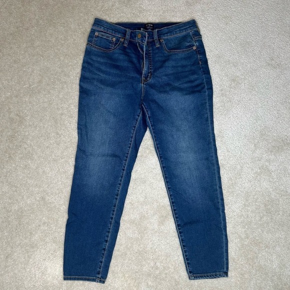J.Crew High Rise Skinny Size 30P Distressed Soft Denim Jeans - Picture 1 of 5